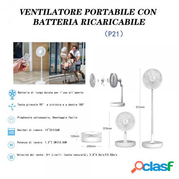 Trade Shop - Ventilatore Portatile P21 Batteria Ricaricabile