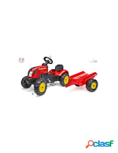 Trattore con rimorchio rosso