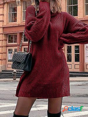 Turtleneck Pit Strip Thickened Short Dress