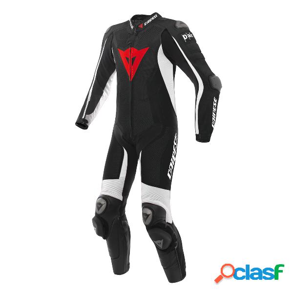 Tuta moto pelle estiva Dainese Misano D-Air traforata Nero