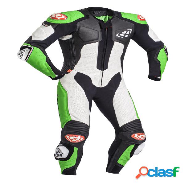 Tuta moto pelle intera Ixon VENDETTA EVO Nero Bianco Verde