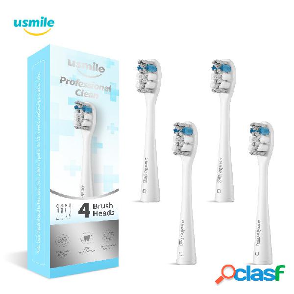 USMILE 4PCS Pro Testina di ricambio Pennello Testine grigie