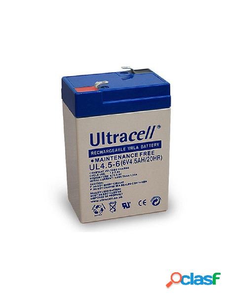 Ultracell - batteria al piombo 6v 4,5ah, ul 4.5-6 (faston