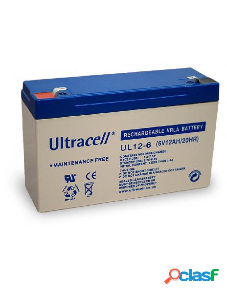 Ultracell - batteria ricaricabile 6v 12ah, ultracell