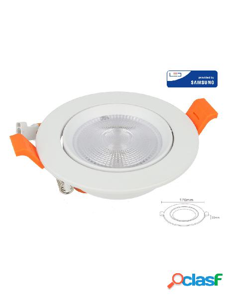 V-tac - faretto led da incasso orientabile 20w cob caldo