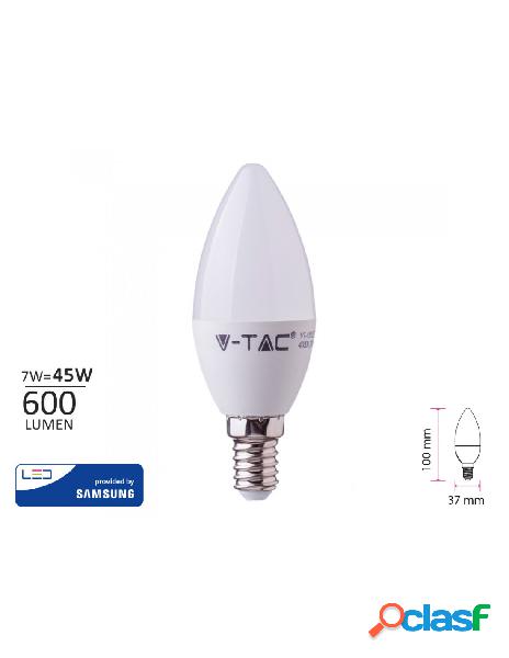 V-tac - lampada a led e14 c37 7w 600lm bianco caldo 3000k