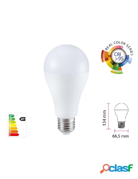 V-tac - lampada a led e27 cri 95 a60 12w caldo 2700k 1055lm