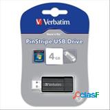 VERBATIM MEMORY USB - 4GB - PIN STRIPE S