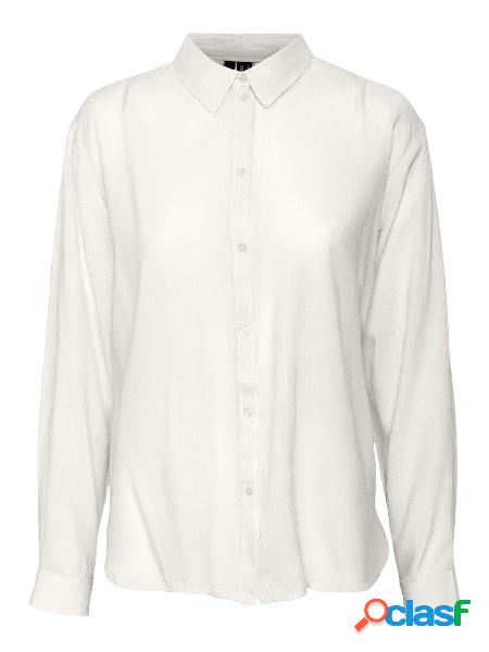 VERO MODA Camicia a maniche lunghe in viscosa Panna