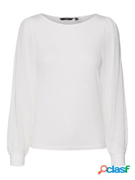 VERO MODA T-shirt a manica lunga in misto viscosa Bianco