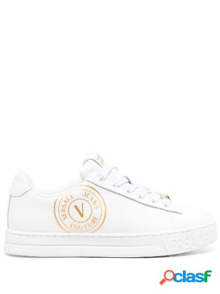 VERSACE JEANS COUTURE Sneakers COURT 88 con logo Bianco/Oro