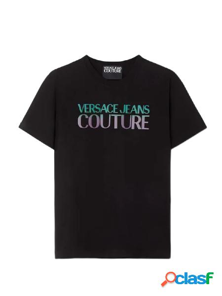 VERSACE JEANS COUTURE T-shirt a maniche corte con logo Nero