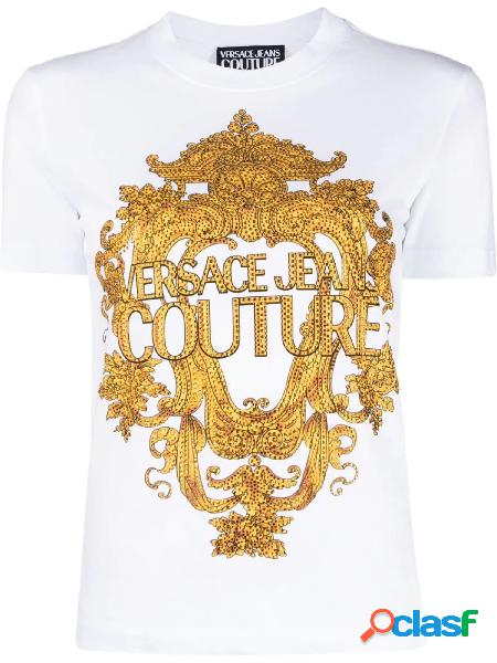 VERSACE JEANS COUTURE T-shirt con logo decorata con