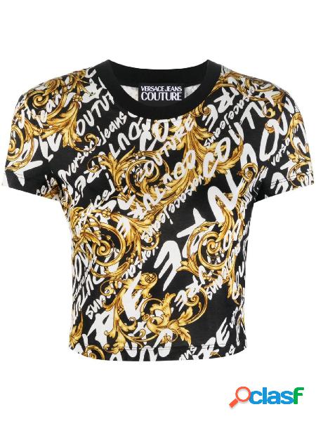 VERSACE JEANS COUTURE T-shirt corta con Logo Brush Couture