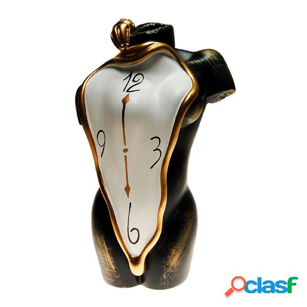 Vaso a forma di corpo femminile con orologio disegnato in