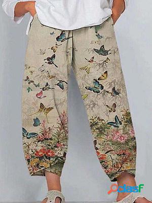 Vintage Butterfly Print Track Pants
