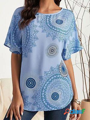 Western Print Short-sleeved T-shirt