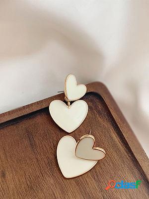 White Heart Love Earrings
