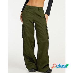 Womens Cargo Pants Green Fashion Casual Daily Full Length