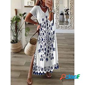 Womens Casual Dress T Shirt Dress Tee Dress Print Dress Long