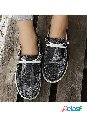 Womens Fashion Print Casual Flat Shoes