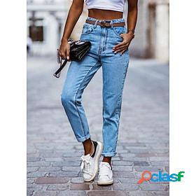 Women's Jeans Denim LightBlue Casual Lounge Pocket Casual