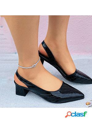 Womens Pointed-toe Patent Leather Shoes
