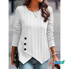 Women's Polo Tunic White Blue Green Patchwork Flowing tunic