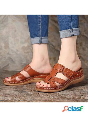 Womens Retro Casual Breathable Velcro Sandals