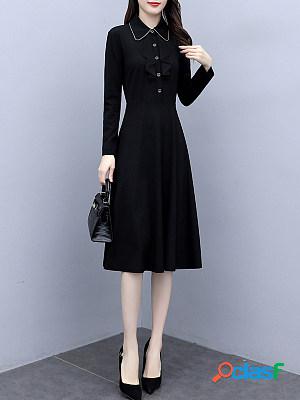 Women's Slim Women's Slim Long-sleeve Bow Dress