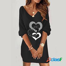 Women's Sweatshirt Dress Shift Dress Sweat Dress Mini Dress