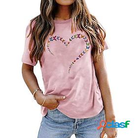 Women's T shirt Tee Basic Print Basic Animal T-shirt Sleeve