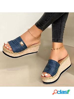 Womens platform wedge slippers