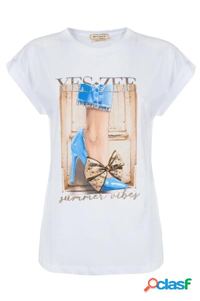 YES-ZEE t-shirt con manica kimono in jersey di cotone con