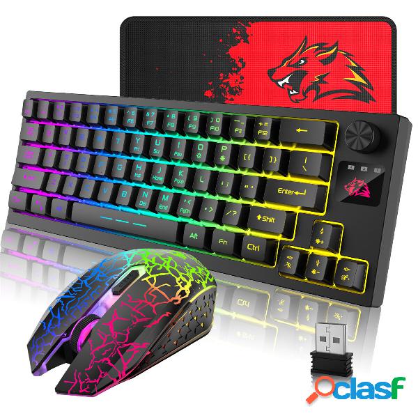 ZIYOULANG T50 2.4G Wireless Tastiera Topo Combo 64 tasti