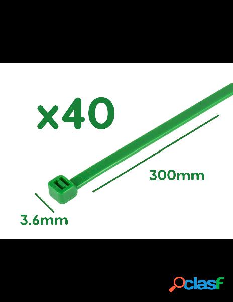 Zorei - 40 fascette plastica verde giardinaggio 3.6x300mm