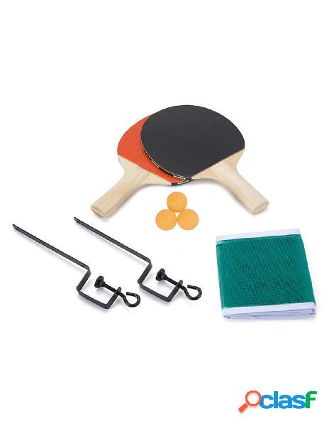 Zorei - set 2 ping pong con 3 palline e rete da tavolo