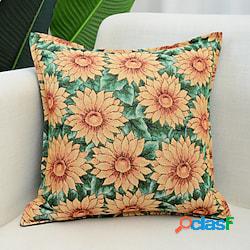 copricuscino jacquard girasole federa decorativa fattoria