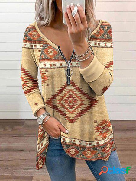 etnico Scollo a V Jersey Top