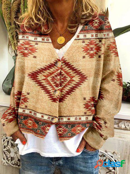 etnico Vintage Cardigan Aperto Cappotto