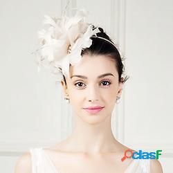 fascinator di piume fiori copricapo stile femminile classico