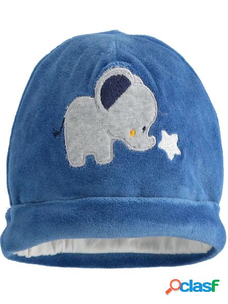 iDO Cappellino in ciniglia con elefante Blu