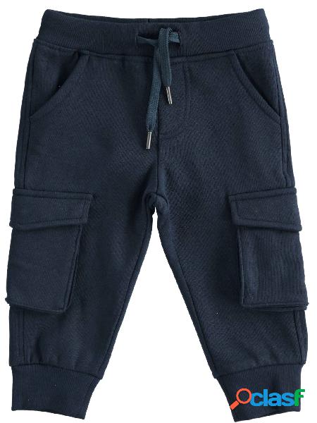 iDO Pantaloni cargo con tasconi Blu Navy