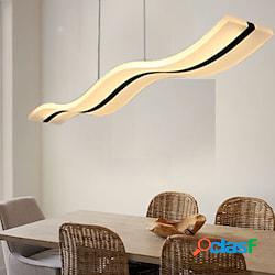 lampada a sospensione a led 97cm 36w forma donda acrilico