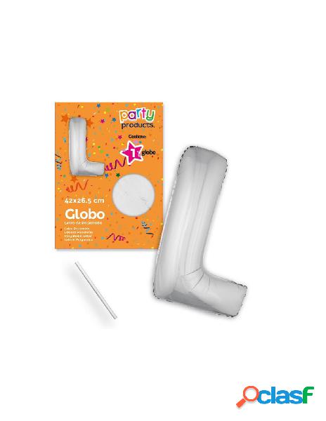 (mylar-poliammide) palloncino lettera l argento 42 x 26,50