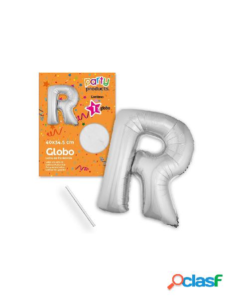 (mylar-poliammide) palloncino lettera r argento 40 x 34,50