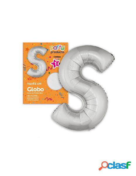 (mylar-poliammide) palloncino lettera s argento 114 x 63 cm