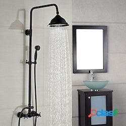 rubinetto doccia, set sistema doccia, ottone nero due