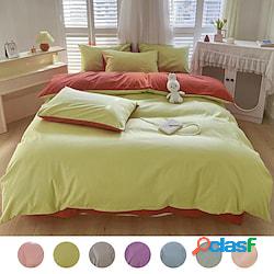 set di biancheria da letto matrimoniale king size tinta
