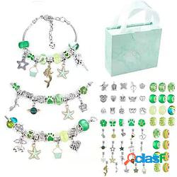 set di braccialetti per bambini con perline verdi set di